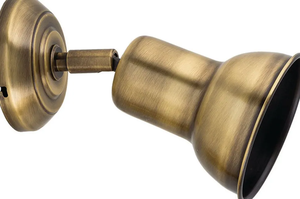 Design Spot Lampe aus Messing E27 verstellbar Wand