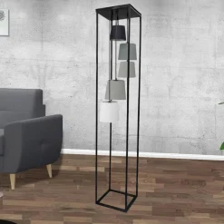 Design Stehlampe Wohnzimmer Schwarz Grau 180cm DJERE
