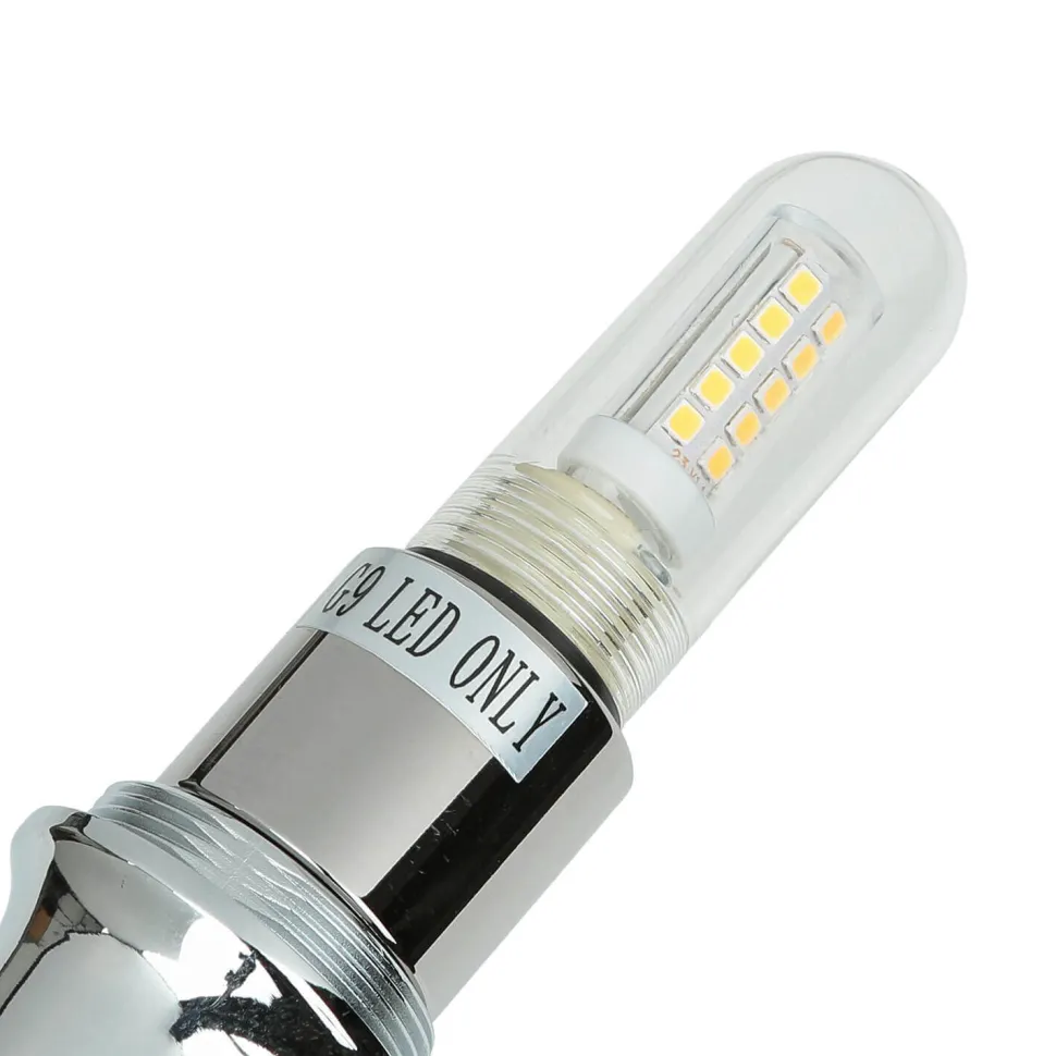 Designer Badleuchte LED aus Messing Glas IP44 in Chrom