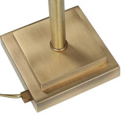 Designer Bankerleuchte in Bronze hell Weiß Echt-Messing