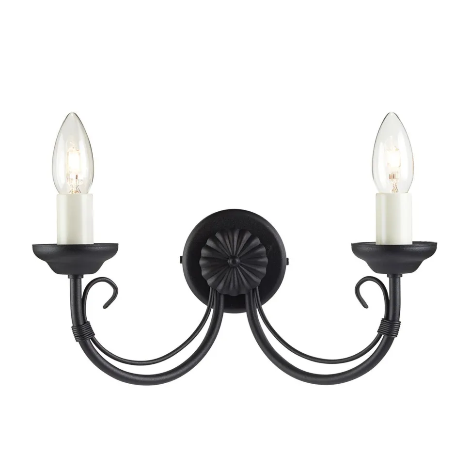 Designer Wandlampe Schwarz Metall Rustikal elegant