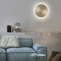 Dimmbare LED Akku Wandlampe Fernbedienung in Messing