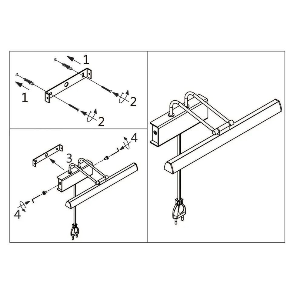 Dimmbare LED Bilderleuchte Metall B:60 cm 9 W flexibel