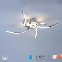 Dimmbare LED Deckenlampe in Stahl L:78 cm 27 W 2400 lm