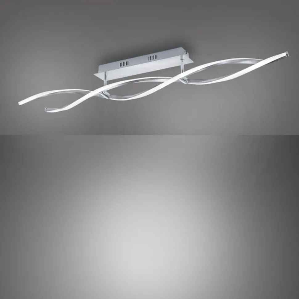 Dimmbare LED Deckenlampe in Stahl 110 cm 3000 K Wellen