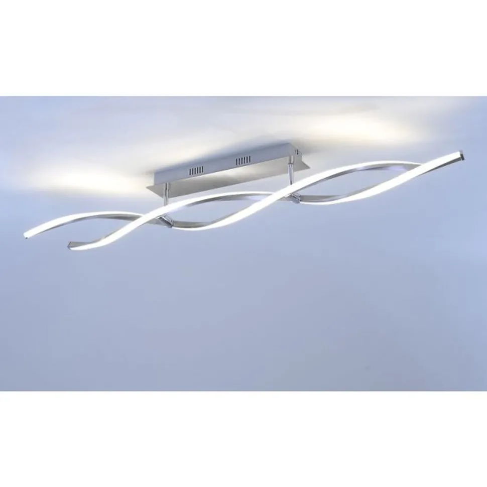 Dimmbare LED Deckenlampe in Stahl 110 cm 3000 K Wellen