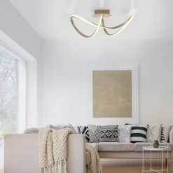 Dimmbare LED Deckenlampe in Messing 3000 K warmweiß