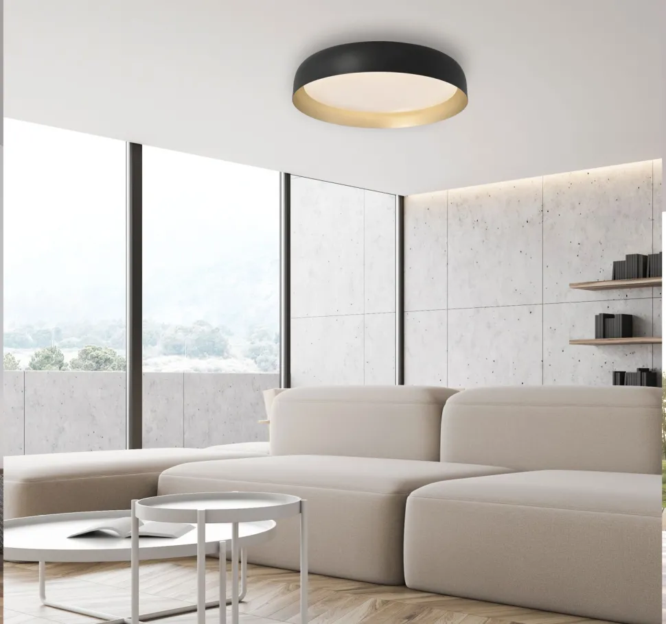 Dimmbare LED Deckenlampe Schwarz Gold Ø57 cm 3850 lm