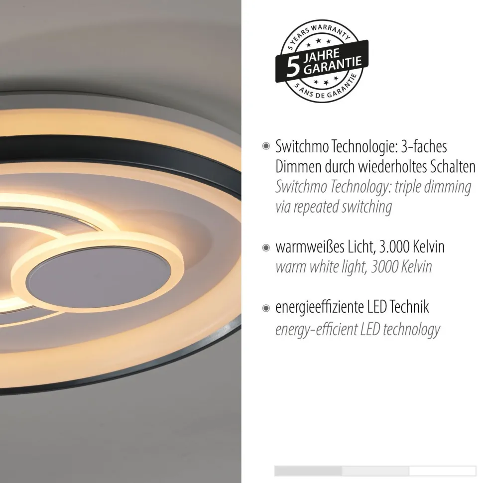 Dimmbare LED Deckenlampe Weiß Ø50 cm rund 3000 K 35 W