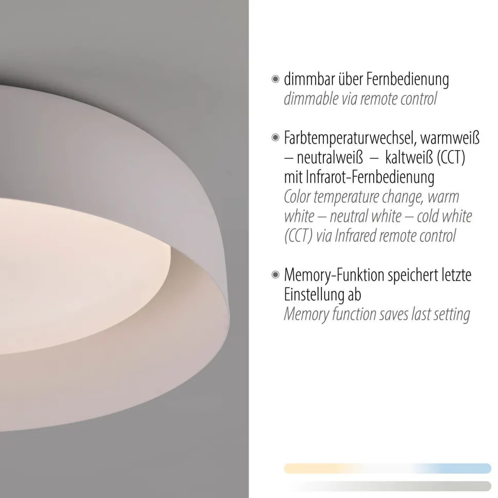 Dimmbare LED Deckenlampe Weiß Metall Ø40 cm 2700-5000 K