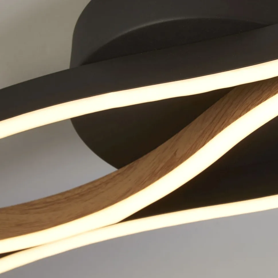 Dimmbare LED Deckenlampe Schwarz Natur L:108 cm 953 lm