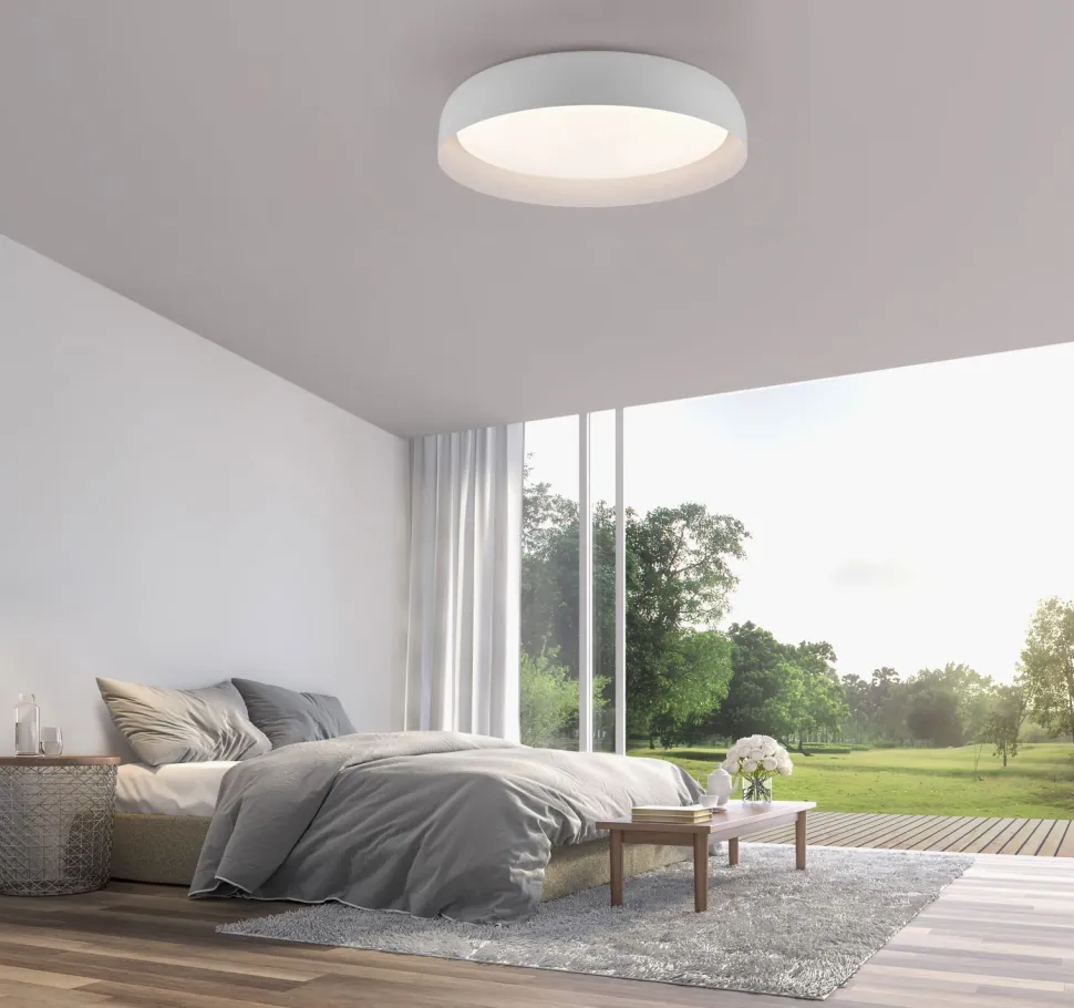 Dimmbare LED Deckenlampe Weiß Ø57 cm 3850 lm Modern