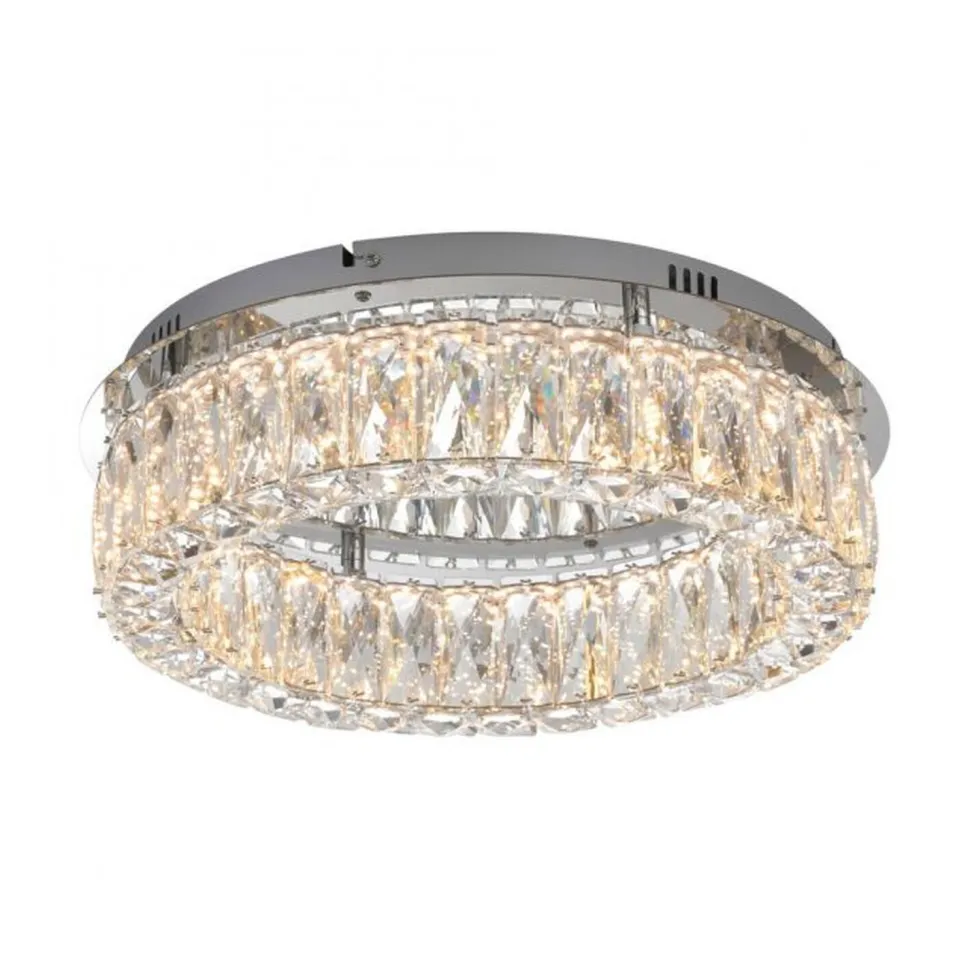 Dimmbare LED Deckenlampe in Chrom Acrylglas Ø40 cm 22 W