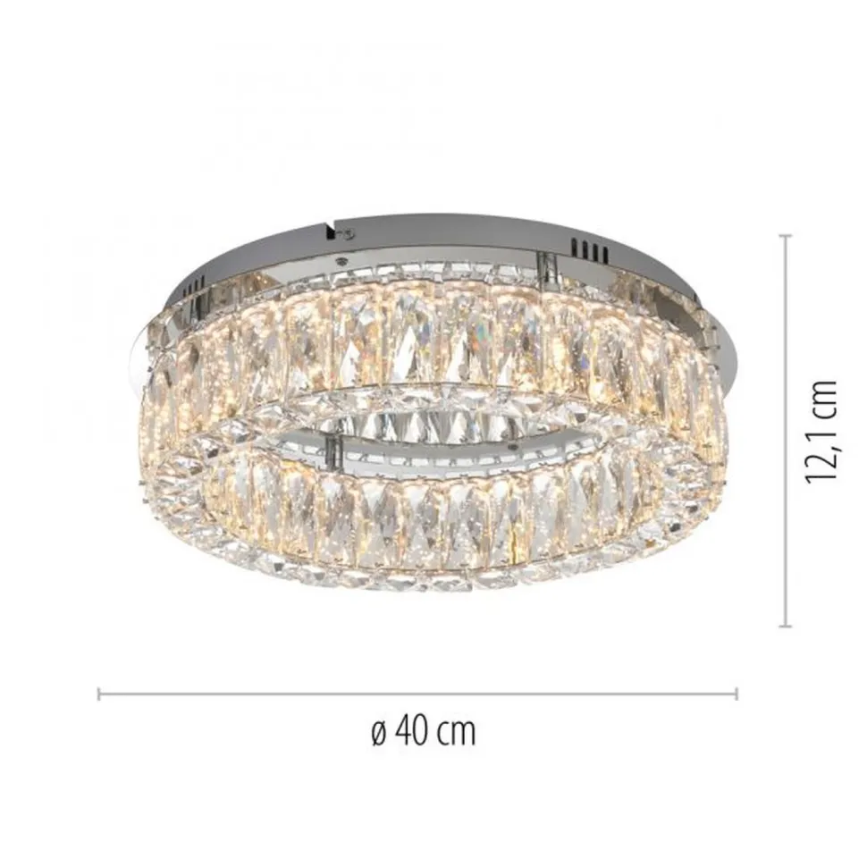 Dimmbare LED Deckenlampe in Chrom Acrylglas Ø40 cm 22 W