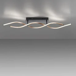 Dimmbare LED Deckenlampe Schwarz Messing 106 cm 3000 K