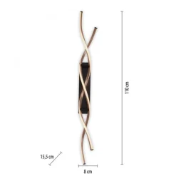 Dimmbare LED Deckenlampe Schwarz Messing 106 cm 3000 K