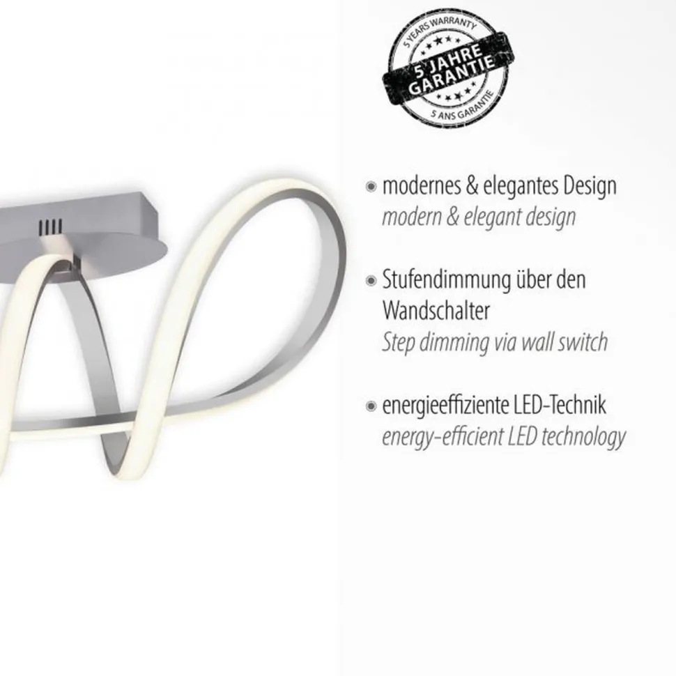 Dimmbare LED Deckenlampe in Aluminium 3000 K warmweiß