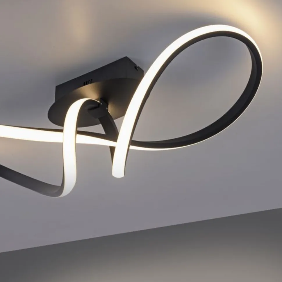 Dimmbare LED Deckenlampe Metall Schwarz 3000 K warmweiß