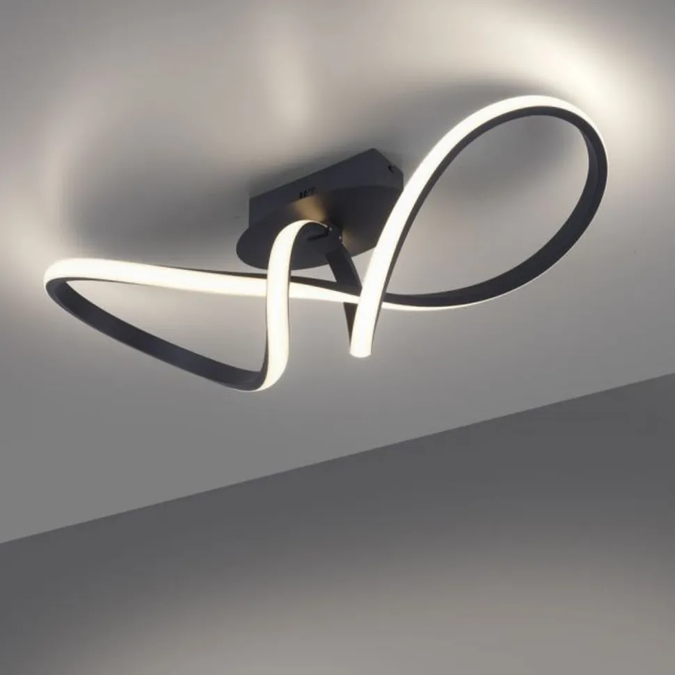 Dimmbare LED Deckenlampe Metall Schwarz 3000 K warmweiß