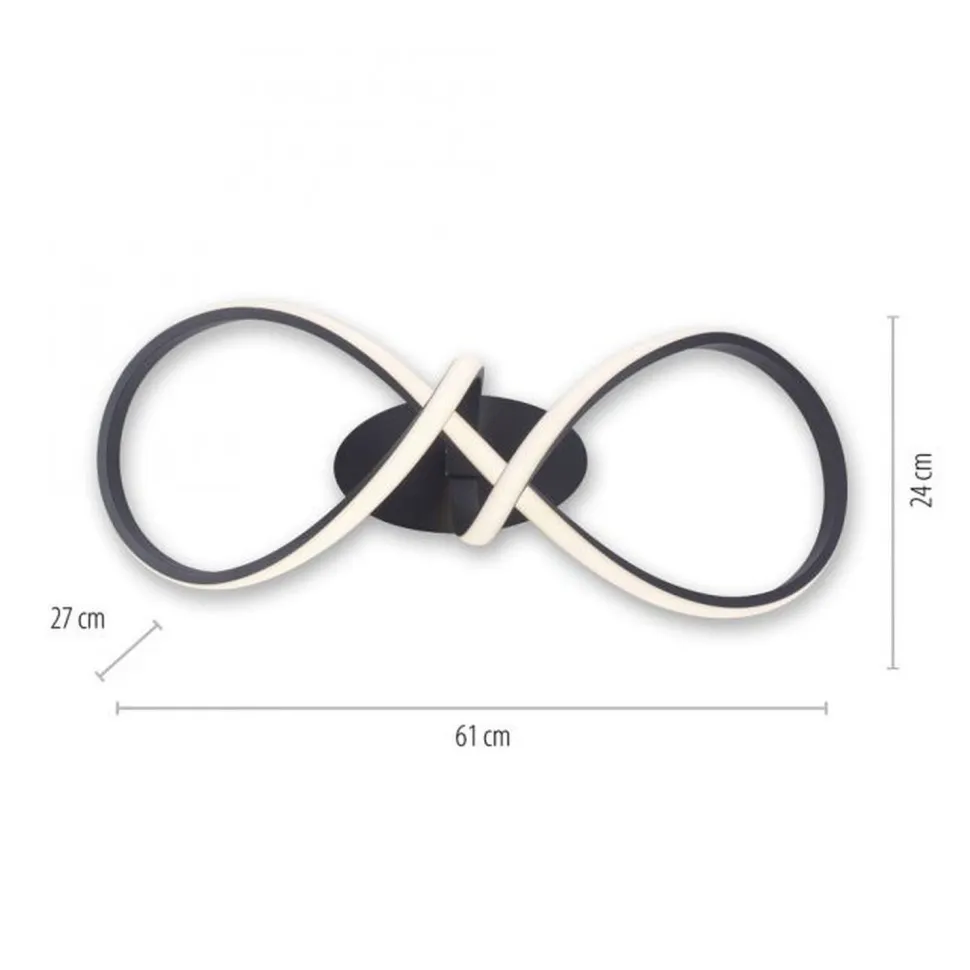 Dimmbare LED Deckenlampe Metall Schwarz 3000 K warmweiß