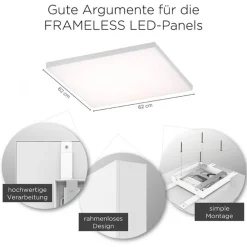Dimmbare LED Deckenleuchte Fernbedienung B:62 cm Memory
