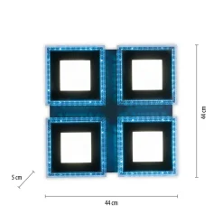 Dimmbare LED Deckenleuchte RBG Licht 17 W Fernbedienung