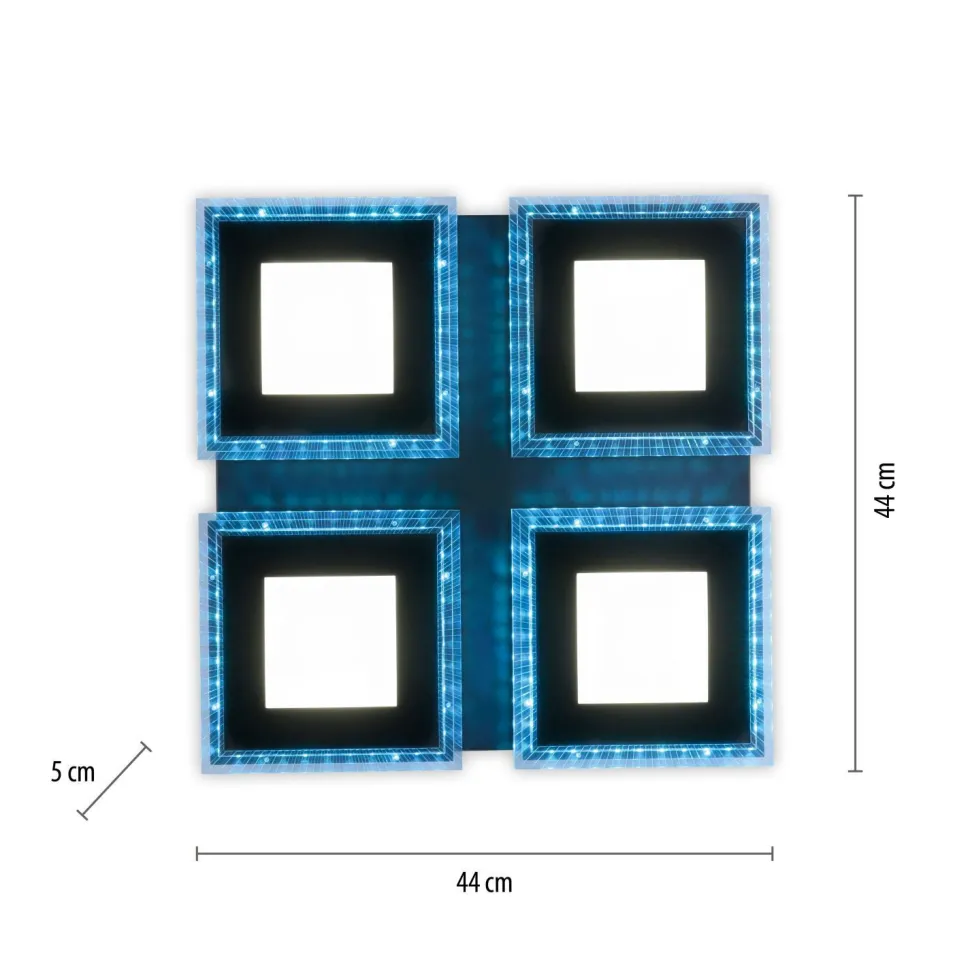 Dimmbare LED Deckenleuchte RBG Licht 17 W Fernbedienung