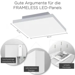 Dimmbare LED Deckenleuchte Fernbedienung Weiß Memory