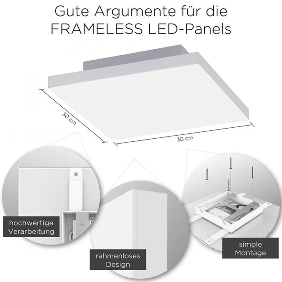 Dimmbare LED Deckenleuchte Fernbedienung Weiß Memory