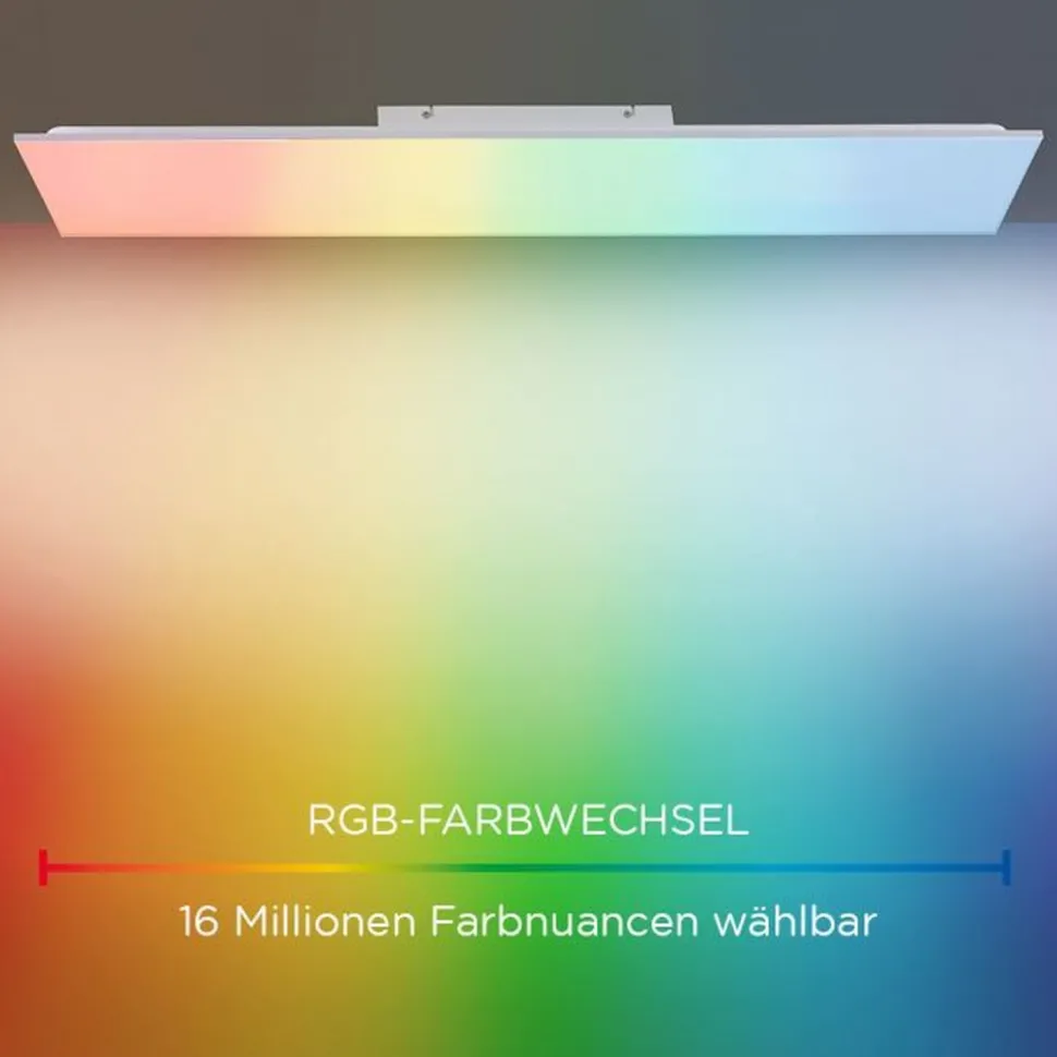 Dimmbare LED Deckenleuchte Fernbedienung Weiß RGB flach