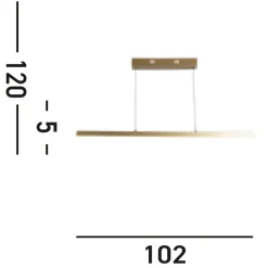 Dimmbare LED Hängelampe in Gold Gestensteuerung 29 W