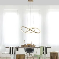 Dimmbare LED Hängeleuchte in Messing 3000 K L:57 cm