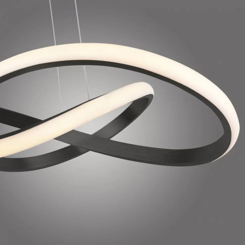 Dimmbare LED Hängeleuchte Metall Schwarz 3000 K L:57 cm