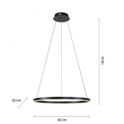 Dimmbare LED Pendelleuchte Schwarz Ø58,5 cm 3000 K 28 W