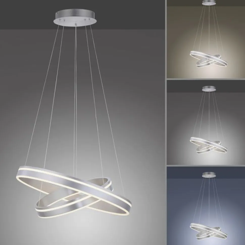 Dimmbare LED Pendelleuchte Ø59 cm rund 7300 lm in Stahl