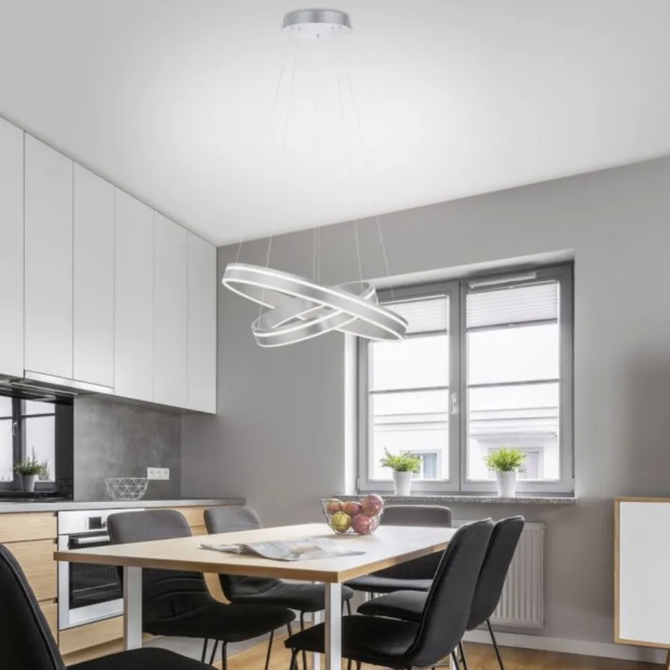 Dimmbare LED Pendelleuchte Ø59 cm rund 7300 lm in Stahl