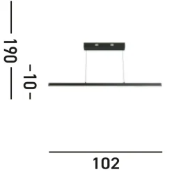 Dimmbare LED Pendelleuchte Schwarz Metall 101,5 cm 29 W