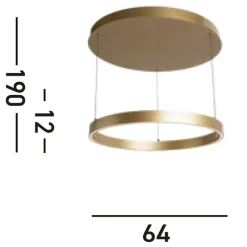 Dimmbare LED Pendelleuchte in Gold 41 W Gestensteuerung