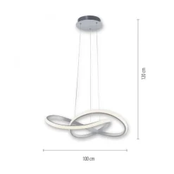 Dimmbare LED Pendelleuchte in Aluminium 3000 K L:57 cm