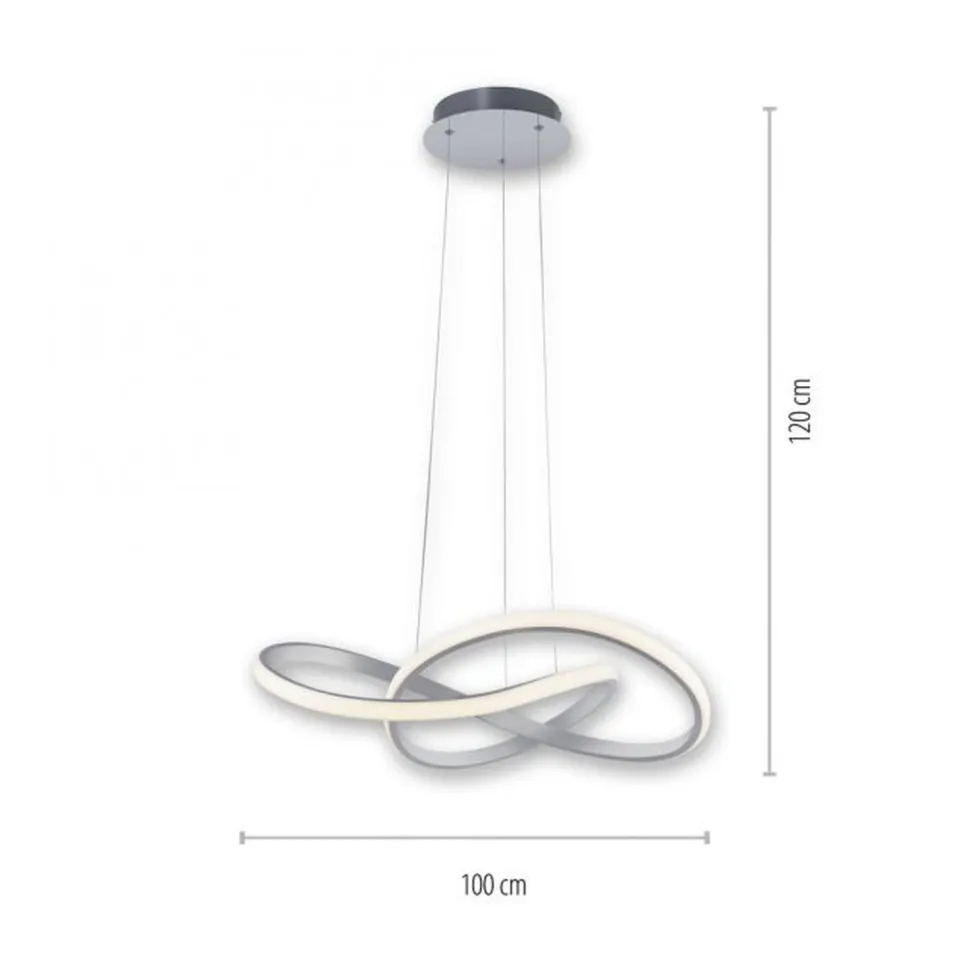 Dimmbare LED Pendelleuchte in Aluminium 3000 K L:57 cm