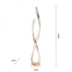 Dimmbare LED Stehlampe in Blattgold 140 cm 3000 K 26 W