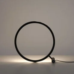 Dimmbare LED Tischlampe Touch 28 cm Ring in Messing