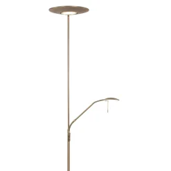 Dimmbarer LED Deckenfluter mit Lesearm in Bronze 185 cm