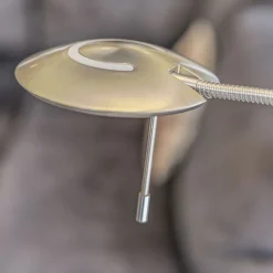 Dimmbarer LED Deckenfluter mit Lesearm in Stahl 185 cm