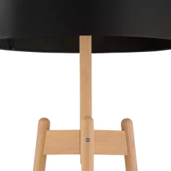 Dreibein Stehleuchte Holz Stoff 168 cm E27 Natur Schwarz