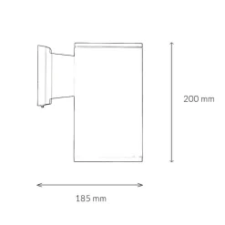 Eckige Außenleuchte Anthrazit IP54 H:20 cm E27