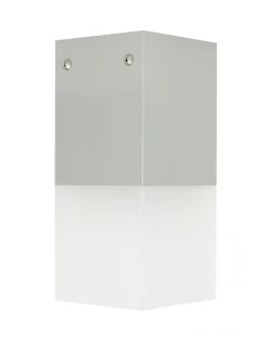 Eckige Deckenlampe Außen IP44 E27 in Silber