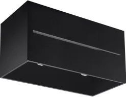 Eckige Deckenleuchte CAMILLIA Schwarz Aluminium B:20cm