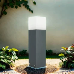 Eckige Wegeleuchte 40cm Anthrazit IP44 E27