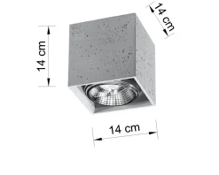Eckiger Deckenspot Beton GU10 klein Wohnzimmer Flur